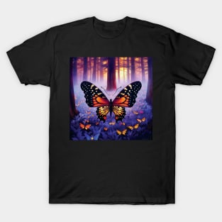 Beautiful Monarch Butterfly in a forest T-Shirt